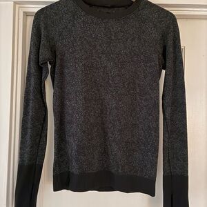Lululemon Rest Less Pullover Long Sleeve Heathered Black Womens Size  6